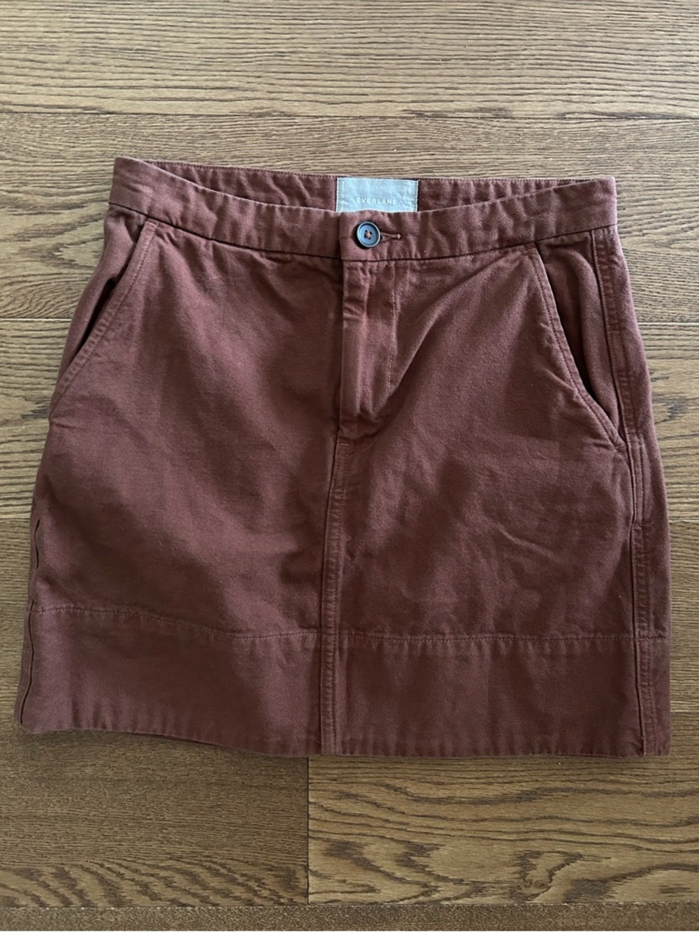 Everlane Brown Canvas Cotton Mini Skirt